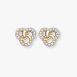 DIAMOND STUD EARRINGS IN 9K THREE-COLOR GOLD
