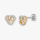 DIAMOND STUD EARRINGS IN 9K THREE-COLOR GOLD
