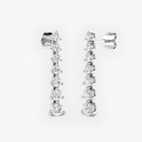 DIAMOND THREE CLAW SETTING DROP EARRINGS