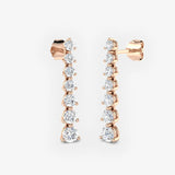 DIAMOND THREE CLAW SETTING DROP EARRINGS