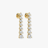 DIAMOND THREE CLAW SETTING DROP EARRINGS