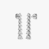DIAMOND THREE CLAW SETTING DROP EARRINGS