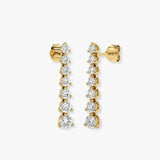 DIAMOND THREE CLAW SETTING DROP EARRINGS