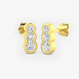 DIAMOND THREE STONE DROP EARRING