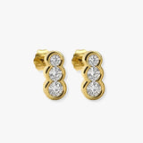 DIAMOND THREE STONE DROP EARRING