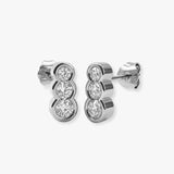 DIAMOND THREE STONE DROP EARRING