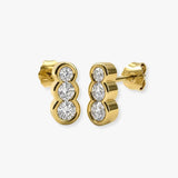 DIAMOND THREE STONE DROP EARRING