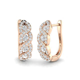 DIAMOND WAVE SETTING HOOP EARRINGS