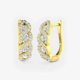DIAMOND WAVE SETTING HOOP EARRINGS LM JEWELLERY