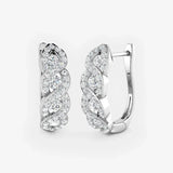 DIAMOND WAVE SETTING HOOP EARRINGS LM JEWELLERY