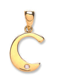 9ct Yellow Gold 0.01ct Diamond C Initial