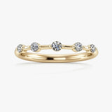 Dainty Sparkling Five 0.15 Carat Round Diamond Wedding Band PRB200