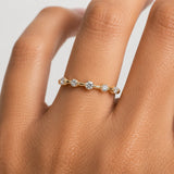 Dainty Sparkling Five 0.15 Carat Round Diamond Wedding Band PRB200