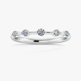 Dainty Sparkling Five 0.15 Carat Round Diamond Wedding Band PRB200