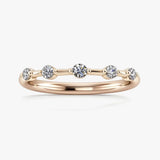Dainty Sparkling Five 0.15 Carat Round Diamond Wedding Band PRB200