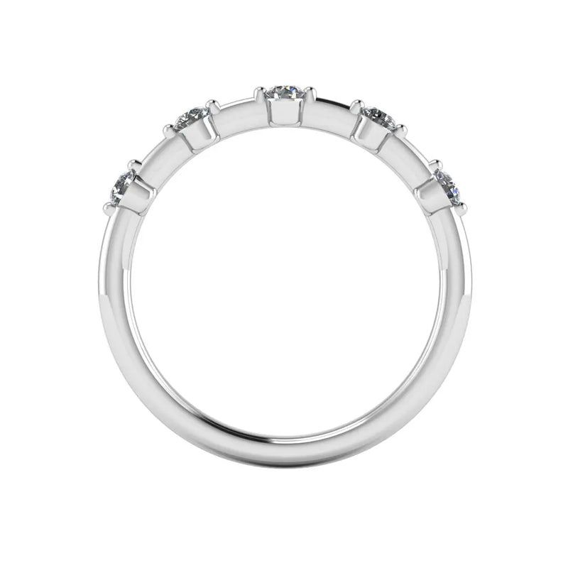 Dainty Sparkling Five 0.15 Carat Round Diamond Wedding Band - HEERA DIAMONDS