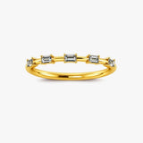 Dainty Sparkling Five Baguette 0.25 Carat Diamond Wedding Band PBG200