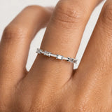 Dainty Sparkling Five Baguette 0.25 Carat Diamond Wedding Band PBG200