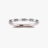 Dainty Sparkling Five Baguette 0.25 Carat Diamond Wedding Band PBG200