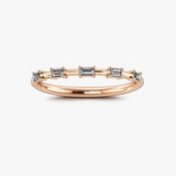 Dainty Sparkling Five Baguette 0.25 Carat Diamond Wedding Band PBG200