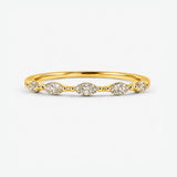 Dainty Sparkling Five Marquise 0.25 Carat Diamond Wedding Band PMQ200