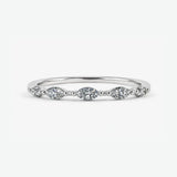 Dainty Sparkling Five Marquise 0.25 Carat Diamond Wedding Band PMQ200