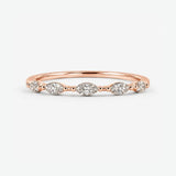 Dainty Sparkling Five Marquise 0.25 Carat Diamond Wedding Band PMQ200