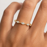 Dainty Sparkling Five Marquise 0.25 Carat Diamond Wedding Band PMQ200