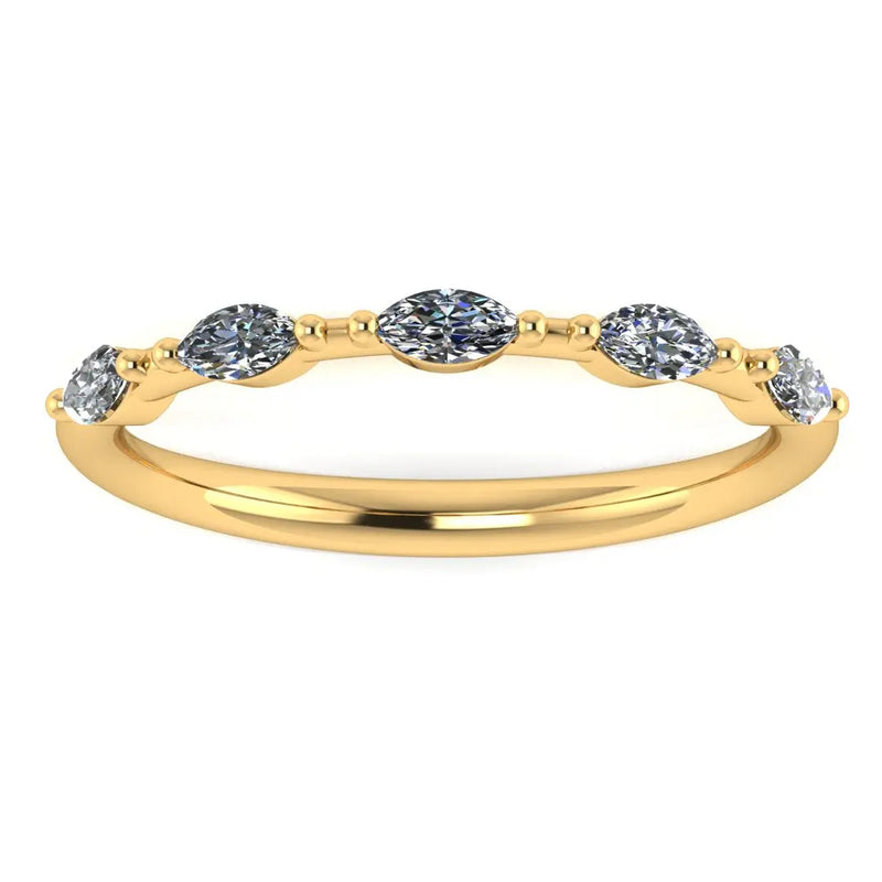 Dainty Sparkling Five Marquise 0.25 Carat Diamond Wedding Band - HEERA DIAMONDS