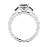 "Darcy" Three Stone Princess Cut with Emerald Cut Diamond Trilogy Engagement Ring 3SPC03 - HEERA DIAMONDS