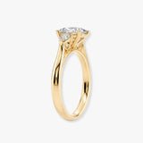 "Dazzy" Three Stone 4 Carat Oval and Pear Trilogy Diamond Engagement Ring