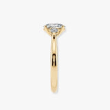 "Dazzy" Three Stone 4 Carat Oval and Pear Trilogy Diamond Engagement Ring