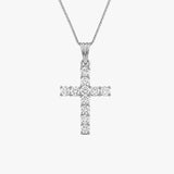 Diamond Claw Setting Cross Pendant