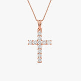 Diamond Claw Setting Cross Pendant