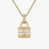 Diamond Cluster Lock Pendant