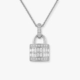 Diamond Cluster Lock Pendant