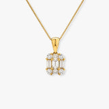 Diamond Cluster Pendant with Baguettes