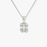 Diamond Cluster Pendant with Baguettes