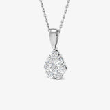 Diamond Cluster Pendant with a Loop With Chain