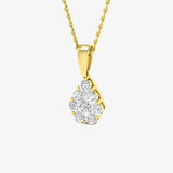 Diamond Cluster Pendant with a Loop With Chain