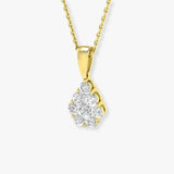 Diamond Cluster Pendant with a Loop With Chain