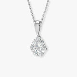 Diamond Cluster Pendant with a Loop With Chain