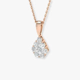 Diamond Cluster Pendant with a Loop With Chain