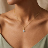 Diamond Cluster Pendant with a Loop With Chain