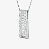 Diamond Drop Pendant in Channel Setting With Chain