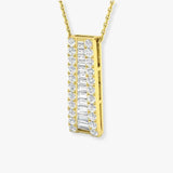 Diamond Drop Pendant in Channel Setting With Chain