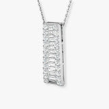 Diamond Drop Pendant in Channel Setting With Chain
