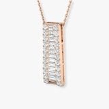 Diamond Drop Pendant in Channel Setting With Chain