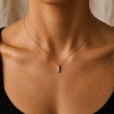 Diamond Drop Pendant in Channel Setting With Chain