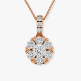 Diamond Flower Cluster Pendant